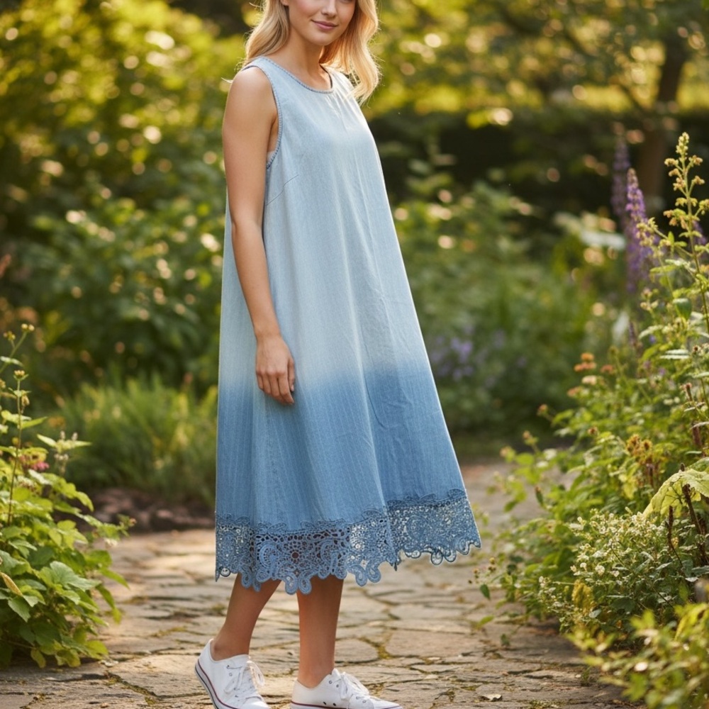 Luxology Chambray Midi Dress